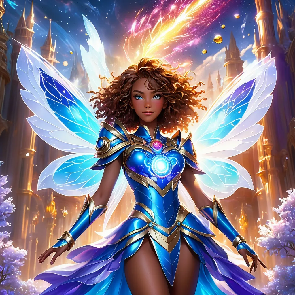 Prompt: full body, oil painting, fantasy, ((anthropomorphic furry bee girl)), red-furred-female, ((beautiful detailed face and glowing anime blue eyes)) long curly brown hair, straight hair, fox ears, rosy cheeks, smiling, looking at the viewer| Elemental star wizard wearing intricate glowing blue and white dress casting a spell, #3238, UHD, hd , 8k eyes, detailed face, big anime dreamy eyes, 8k eyes, intricate details, insanely detailed, masterpiece, cinematic lighting, 8k, complementary colors, golden ratio, octane render, volumetric lighting, unreal 5, artwork, concept art, cover, top model, light on hair colorful glamourous hyperdetailed medieval city background, intricate hyperdetailed breathtaking colorful glamorous scenic view landscape, ultra-fine details, hyper-focused, deep colors, dramatic lighting, ambient lighting god rays | by sakimi chan, artgerm, wlop, pixiv, tumblr, instagram, deviantart
Vivid purple mantis surrounded by glowing swirling iridescent violet energy as it prepares to Obliterate the world
Black guy brown skin 
Within this 8K anime-style but also a captivating Digimon companion standing by your side. The bee, with its glowing brown skin and animated afro hairstyle, exudes vitality. In your grasp, the luminous lightsaber adds an element of forceful determination, all meticulously detailed in the anime aesthetic.

Your focused expression as you tap into the force is complemented by the presence of your Digimon companion. This digital creature, intricately designed in the high-definition resolution, stands by your side, ready for the cosmic adventure. Against the futuristic dreamscape backdrop, swirling galaxies and vivid lighting create an enchanting atmosphere.

Together, you and your Digimon companion become central figures in this 8K anime masterpiece, blending dynamic character design, force manipulation, and the digital mystique of the Digimon universe, all rendered in stunning detail.
