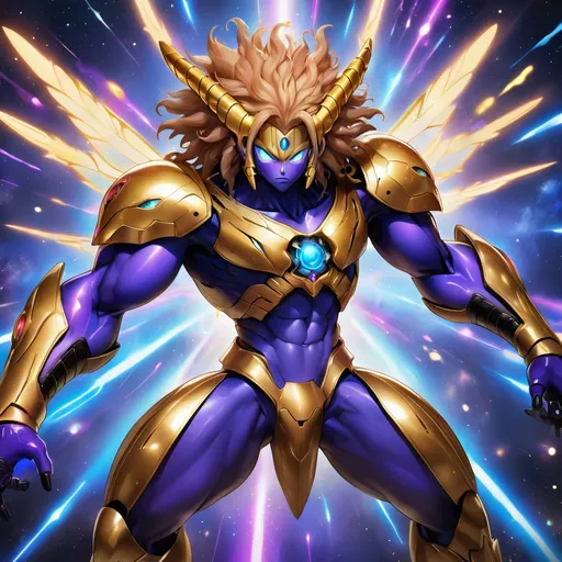 Prompt: tarantula clad in shimmering gold exoskeleton with a tan neck fluff and blue carpenterbee eyes 
With super Saiyan golden hair

Vivid purple mantis surrounded by glowing swirling iridescent violet energy as it prepares to Obliterate the world
Black guy brown skin 
Within this 8K anime-style but also a captivating Digimon companion standing by your side. The bee, with its glowing brown skin and animated afro hairstyle, exudes vitality. In your grasp, the luminous lightsaber adds an element of forceful determination, all meticulously detailed in the anime aesthetic.

Your focused expression as you tap into the force is complemented by the presence of your Digimon companion. This digital creature, intricately designed in the high-definition resolution, stands by your side, ready for the cosmic adventure. Against the futuristic dreamscape backdrop, swirling galaxies and vivid lighting create an enchanting atmosphere.

Together, you and your Digimon companion become central figures in this 8K anime masterpiece, blending dynamic character design, force manipulation, and the digital mystique of the Digimon universe, all rendered in stunning detail.