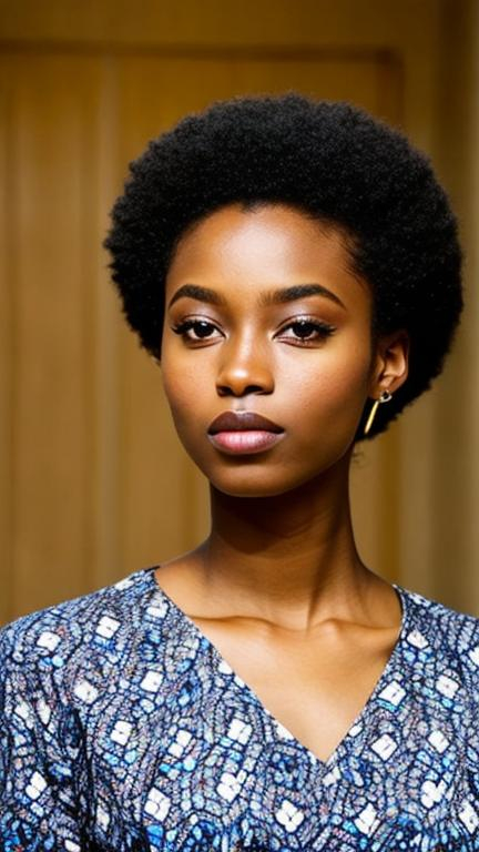 Prompt: Make me a black African female model in the age group of 25