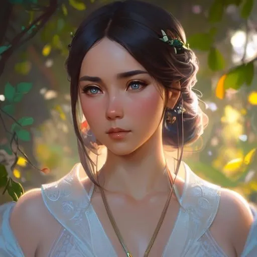 Prompt: highly detailed, digital painting, artstation, hyperrealistic, sharp focus, illustration, art by artgerm and greg rutkowski and alphonse mucha, 8k, pretty eyes, award-winning cgi, blender, headshot