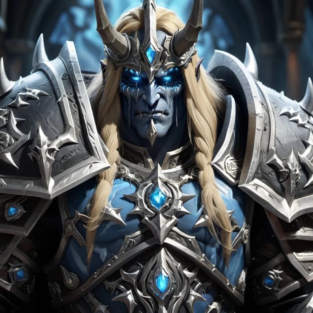 Prompt: ((extremely 8k unity wallpaper 1.2) ), Arthas lich king, (world of warcraft:1.3) , fantasy armor, perfect face, artstation, trend on artstation, intricate details, insane details, sharp focus, HDR, warm light
