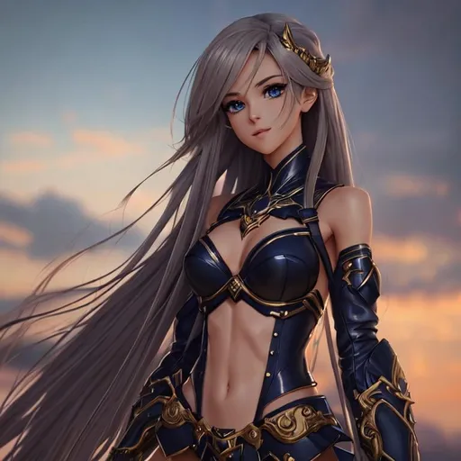 Prompt: semi-realistic anime girl, skin highlights, hair highlights, movie scene, glamour, looking at viewer, wonderful face, very detailed face, extremely detailed face, highly detailed face, soft smile, happy, perfect face, perfect eyes, perfect teeth, perfect body, perfect anatomy, beautiful body, trending on instagram, trending on tiktok, trending on artstation, trending on cgsociety, white sclera, photorealistic, masterpiece, cinematic, 16k artistic photography, epic, drama, romance, glamour, beauty, cinematic lighting, dramatic lighting, insanely detailed, soft natural volumetric cinematic lighting, award-winning photography, rendering, hd, high definition, highly detailed