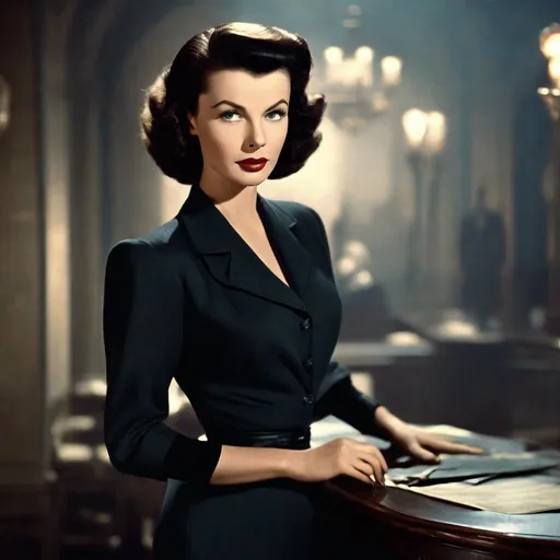 Prompt: 1950s young Vivien Leigh as a detective, a gorgeous short hair brunette female showgirl photo, noir style, soft lighting, realistic, smooth face, full body shot, torso, dress, perfect eyes, sharp focus on eyes, 8k, high definition, insanely detailed, intricate, elegant, trending on artstation, sharp focus, studio photo, intricate details, highly detailed, by greg rutkowski,neon light,rainy city,