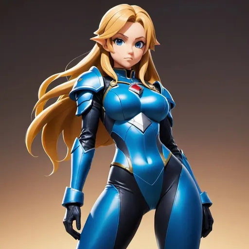 Prompt: core_9, score_8_up, score_7_up, 
1girl, Marcille Zelda, solo, blue leather armor, battlesuit dress, tight bodysuit, Serious scared expression, (Front view, head, legs, body, masterpiece, symmetrical: 1.4)
