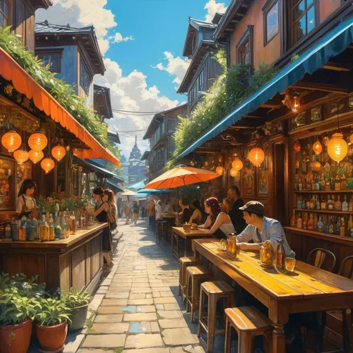 Prompt: Beautiful anime painting of solarpunk summer chill day, by tim okamura, victor nizovtsev, greg rutkowski, noah bradley. trending on artstation, 8k, masterpiece, graffiti paint, fine detail, full of color, intricate detail, sci-fi retro-futuristic art deco artstyle by Anders Zorn and Joseph Christian Leyendecker , neat and clear tangents full of negative space , a dramatic lighting with detailed shadows and highlights enhancing depth of perspective and 3D volumetric drawing , a vibrant and colorful high quality digital painting in HDR