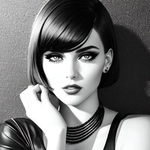 Prompt: A dramatic portrait of a young woman with a stylish haircut and piercing eyes. The photo is shot in a high-contrast style, with strong shadows and highlights, emphasizing the model's sharp features. The photo was taken with a film camera, using a fast prime lens, which gives the image a gritty and raw feel. The portrait is perfect for use in fashion magazines, advertising campaigns, or as a striking wall art print., cyberpunk, in the background a gigantic gundam in a blurred city scene, artstation, 8k, octane render, unreal engine, very detailed, concept art, realistic, masterpiece, sharp, rule of thirds