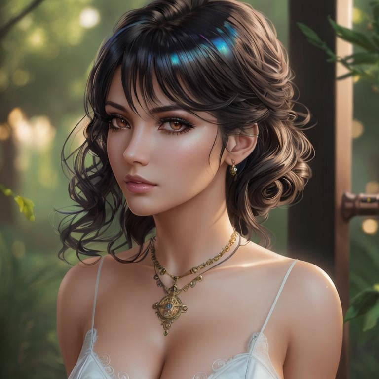 Prompt: steampunk, (high quality)+, (high texture)+, (ultra detailed)+, (detailed background)++, (perfect anatomy)+, (proper finger structure)+, (quality artwork)+, (mature woman)++, solo, detailed face, black hair, long hair, shiny hair, detailed hair, iridescent eyes, detailed eyes, google with neon trim++, (leather gloves)++, detailed accessories, detailed body)++, shiny skin, (fair skin)+, detailed skin, (bronze gears)++, road++, rain background++, (metal trees)++, (full body)+++, (sepia tones)++, (from ahead)++