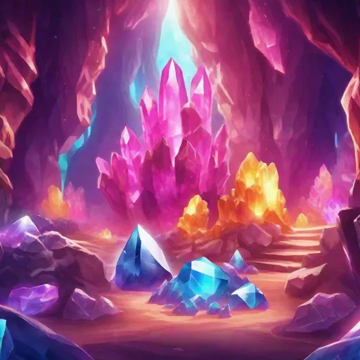 Prompt: Delve into the enchanting depths of crystal caves in today's challenge.  Whether it's a luminous cavern, sparkling geodes, or giant crystal formations, keep it colorful and iridescent for the best chance to win. ✨