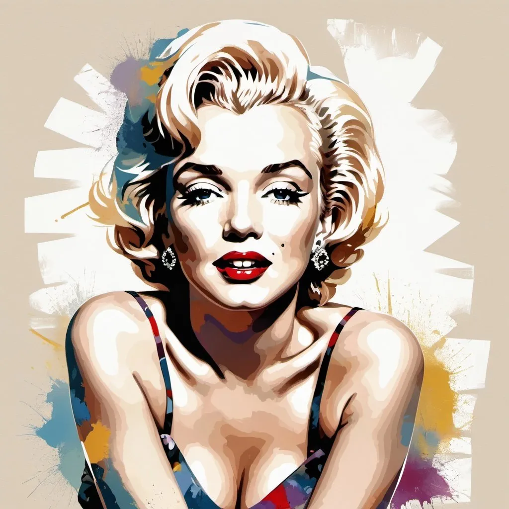 Illustration Marilyn Pop art style