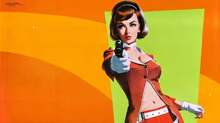 Prompt: A high quality 1960's movie poster of the movie female spy agent, movie poster style --ar 2:3