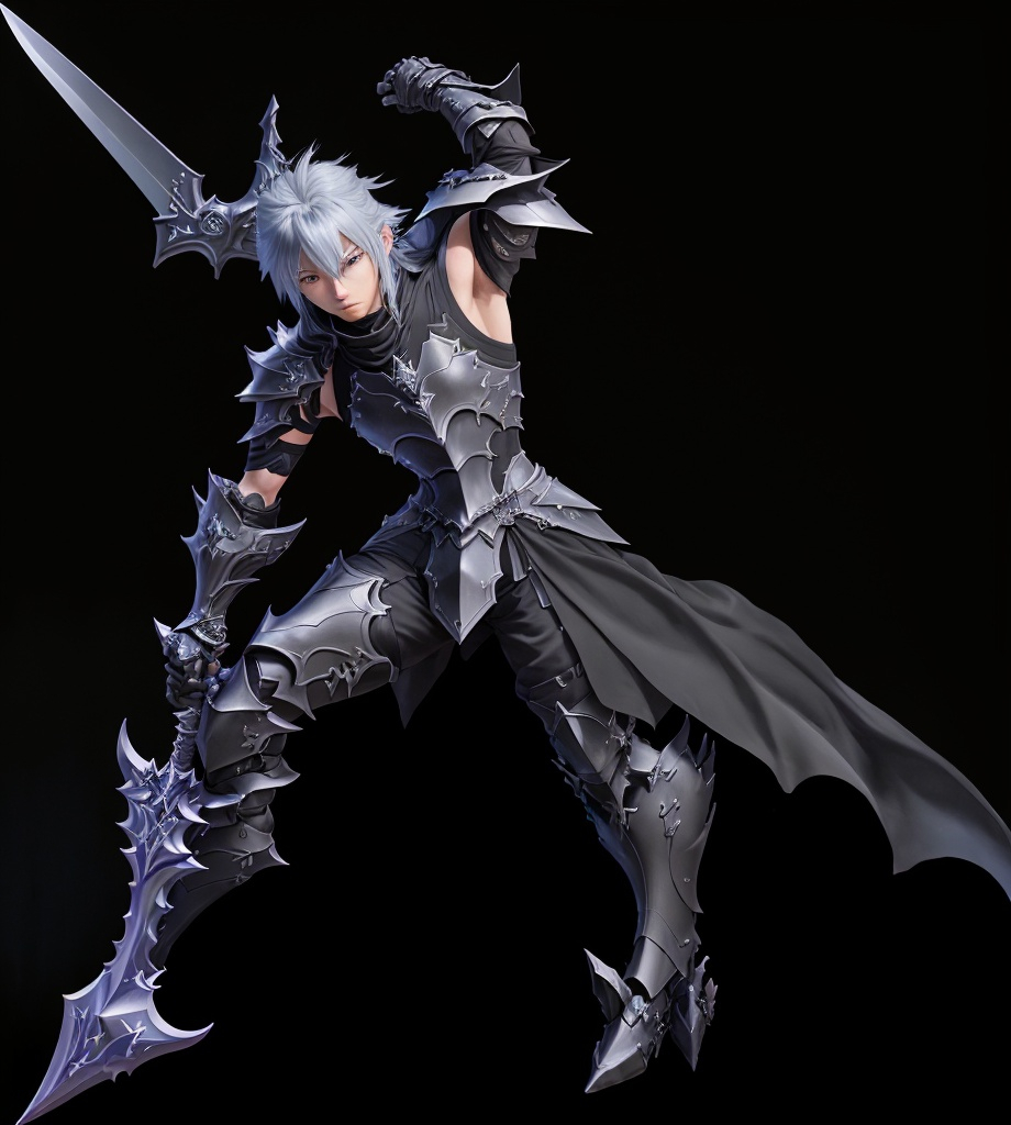 Prompt: 

Full body portrait, Riku from Kingdom Hearts, wearing Dragoon artifact knight armor from FFXIV, sleeveless, sleek black dragoon artifact helmet from FFXIV, using Soul Eater Blade from KH1 , tan body, castle background, ethereal, dark black mech tactical suit, stunning, royal vibe, highly detailed, digital painting, no helmet,  HD quality, tan skin,