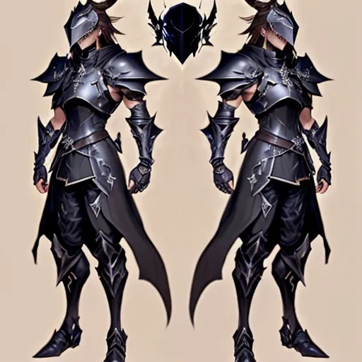 Prompt: 
Full body portrait Dark Riku Kingdom Hearts, wearing Dragoon artifact knight helmet from FFXIV, sleeveless, sleek black dragoon artifact helmet from FFXIV, brown eyes, tan body, castle background, ethereal, dark black mech tactical suit, jewelry set, stunning, royal vibe, highly detailed, digital painting, helmet,  HD quality, tan skin,