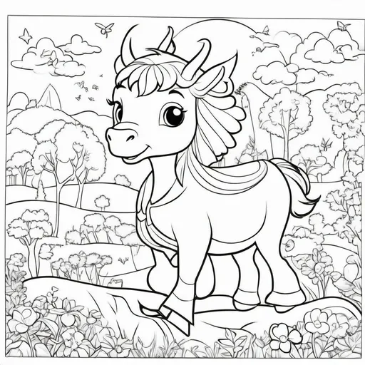 Prompt: /imagine coloring page for kids cartoon style no shading thick--ac