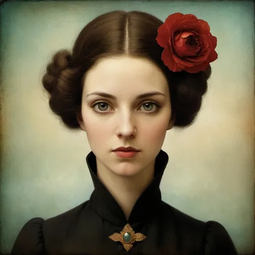 Prompt: portrait of a woman by Christian Schloe