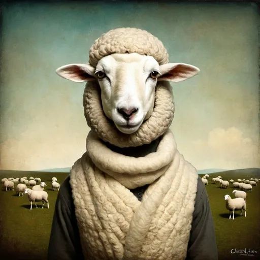 Prompt: sheep by Christian Schloe