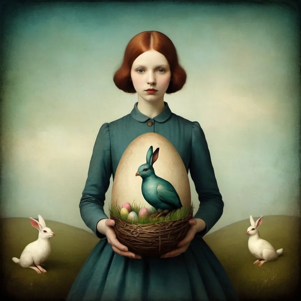 Prompt: Easter eggs by Christian Schloe