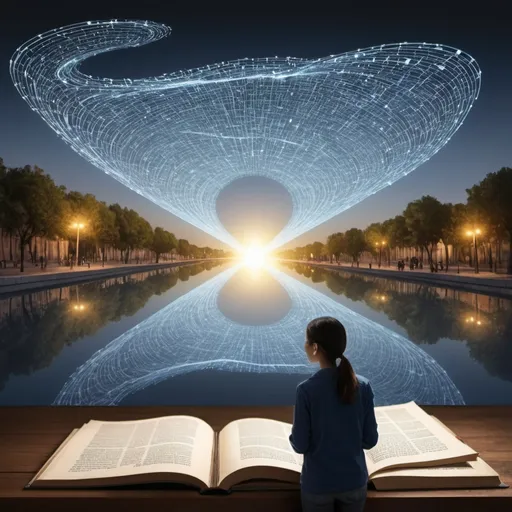 Prompt: ¡Entiendo! Aquí tienes un prompt para la imagen de tu libro:

"En la portada de este libro, te sumergirás en un fascinante paisaje de contrastes: luces y sombras que delinean el impacto de la inteligencia artificial en la educación. Visualiza un horizonte donde la tecnología se entrelaza con la enseñanza, iluminando nuevos caminos y desvelando posibilidades insospechadas. En el centro, una figura simbólica emerge, representando el viaje desde la claridad hasta la profundidad de los debates y reflexiones que este libro despierta. Prepara tu mente para explorar el fascinante espectro de la inteligencia artificial en el ámbito educativo."