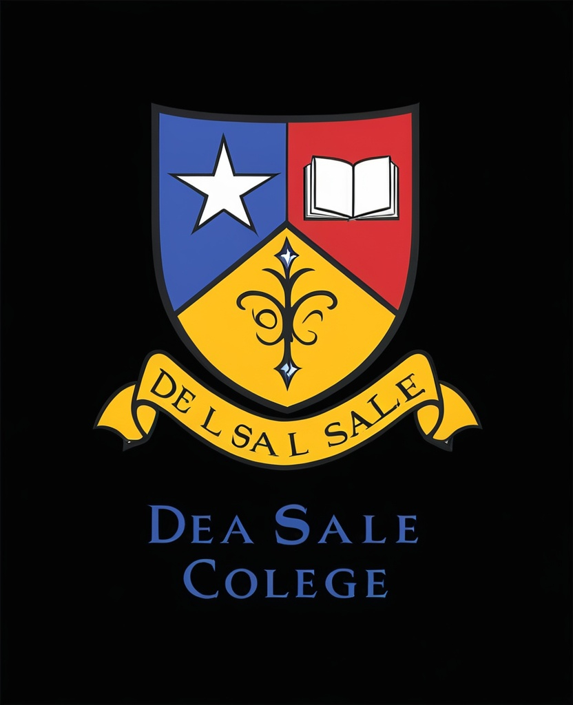 Prompt: the logo for the de la salle college, which is located in the city of schene, california, Denis Eden, dau-al-set, logo, an illustration of