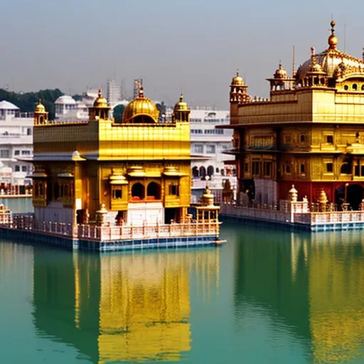 Prompt: Golden Temple, big area