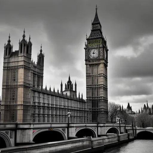 Prompt: Big Ben london, building, road
