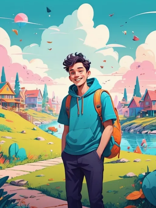 Prompt: (cartoon style), (vibrant cool colors), playful characters, lively expression, whimsical background, charming atmosphere, cheerful vibe, bold outlines, exaggerated features, creative design elements, highly detailed illustration, captivating concept, unique characters, entertaining composition, inviting scene, imaginative creativity, striking aesthetics.