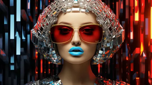 3D render of a futuristic woman, draped in glistenin