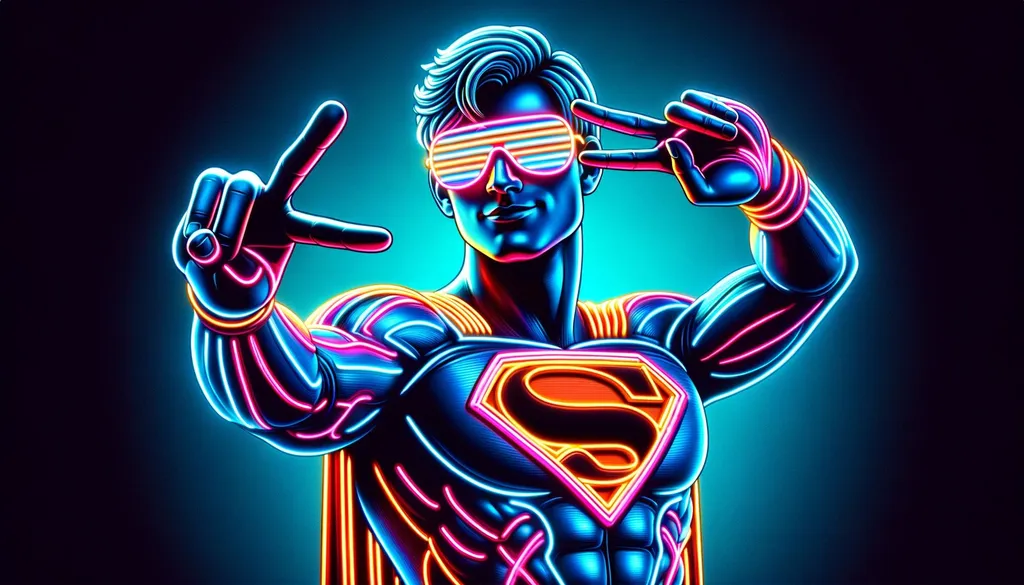 Prompt: neon dancer pranks, dancers, and a beautiful new digital painting, in the style of 3D render, with elements of stylized portraiture, superheroes, realistic hyper-detailed portraits, neo-pop iconography, outrun, realistic hyper-detail, close up in wide ratio