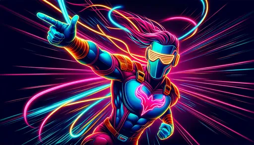 Prompt: neon dancer pranks, dancers, and a beautiful new digital painting, in the style of stylized portraiture, superheroes, realistic hyper-detailed portraits, neo-pop iconography, outrun, realistic hyper-detail, close up in wide ratio