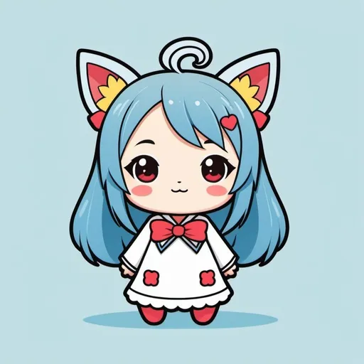 Prompt: Vector of a mochii drawn in plain chibi style, colorful, cute, simple lines, high quality, kawaii, chibi