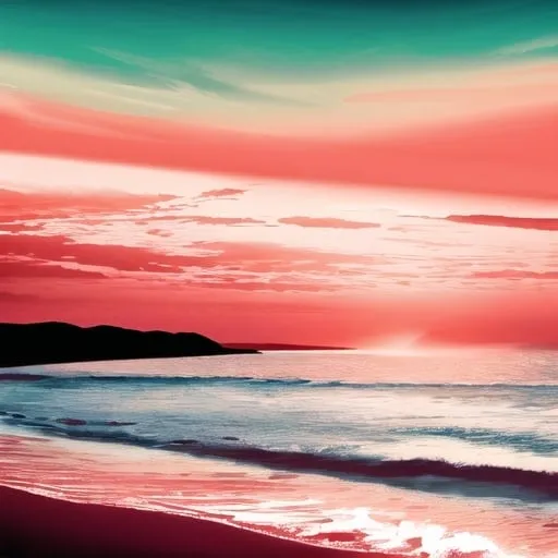 Prompt: A sunset by the sea. Nostalgic feelings about someone who lost. High contrast. 4k resolution. Ornage color and clouds 