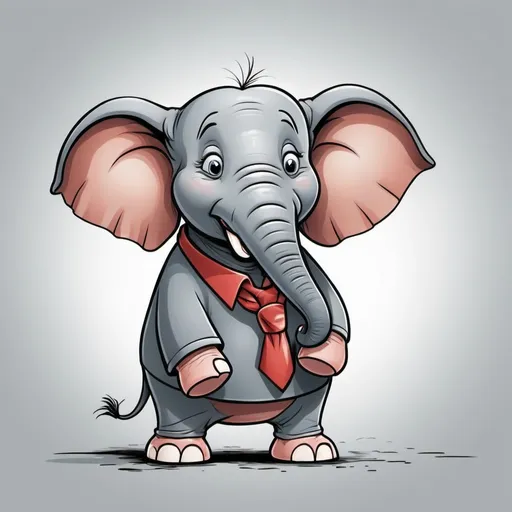 Prompt: embarassed cartoon elephant being caught in the act
