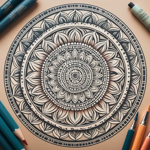 Prompt: a mandala that has intricate designs that signifies a young independent, strong and clever girl that is thriving by being grounded by love from everyone