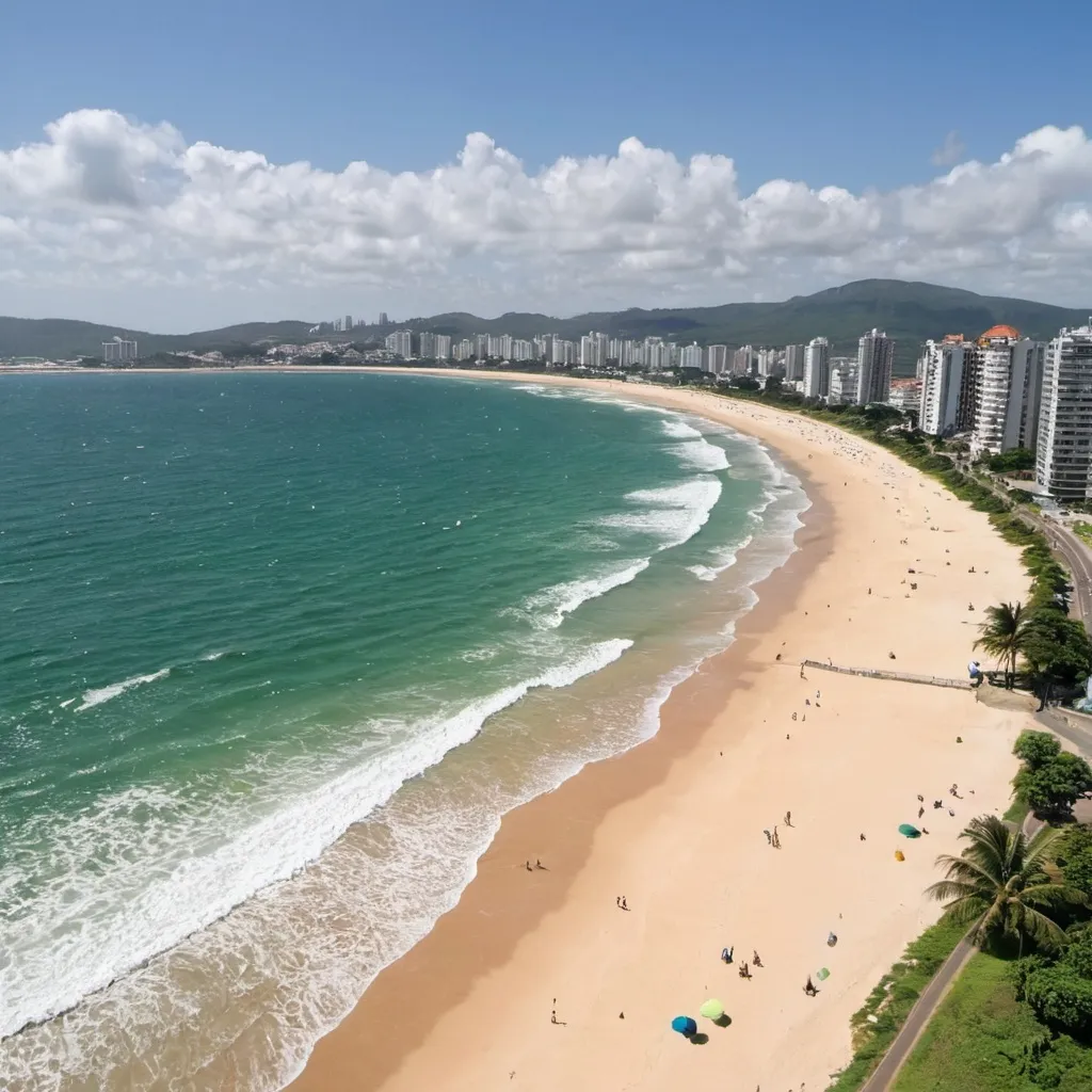 Prompt: praia paradisíaca com palmeiras e coqueiros