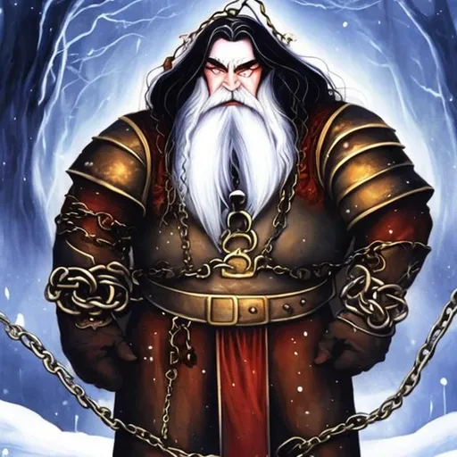 Prompt:  cartoon fantasy dwarf vampire lord, thin body, white beard, wearing chain shirt armor
