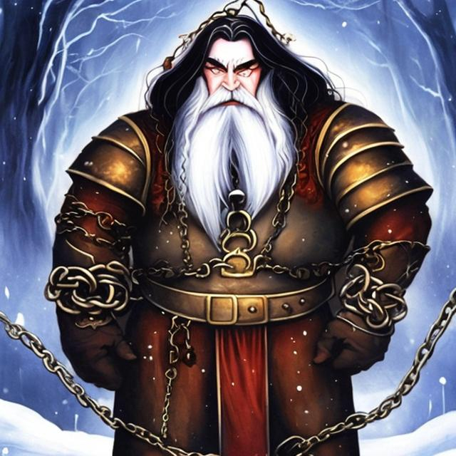 Prompt:  cartoon fantasy dwarf vampire lord, thin body, white beard, wearing chain shirt armor
