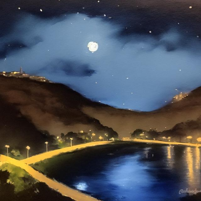 Prompt: Paisaje de noche