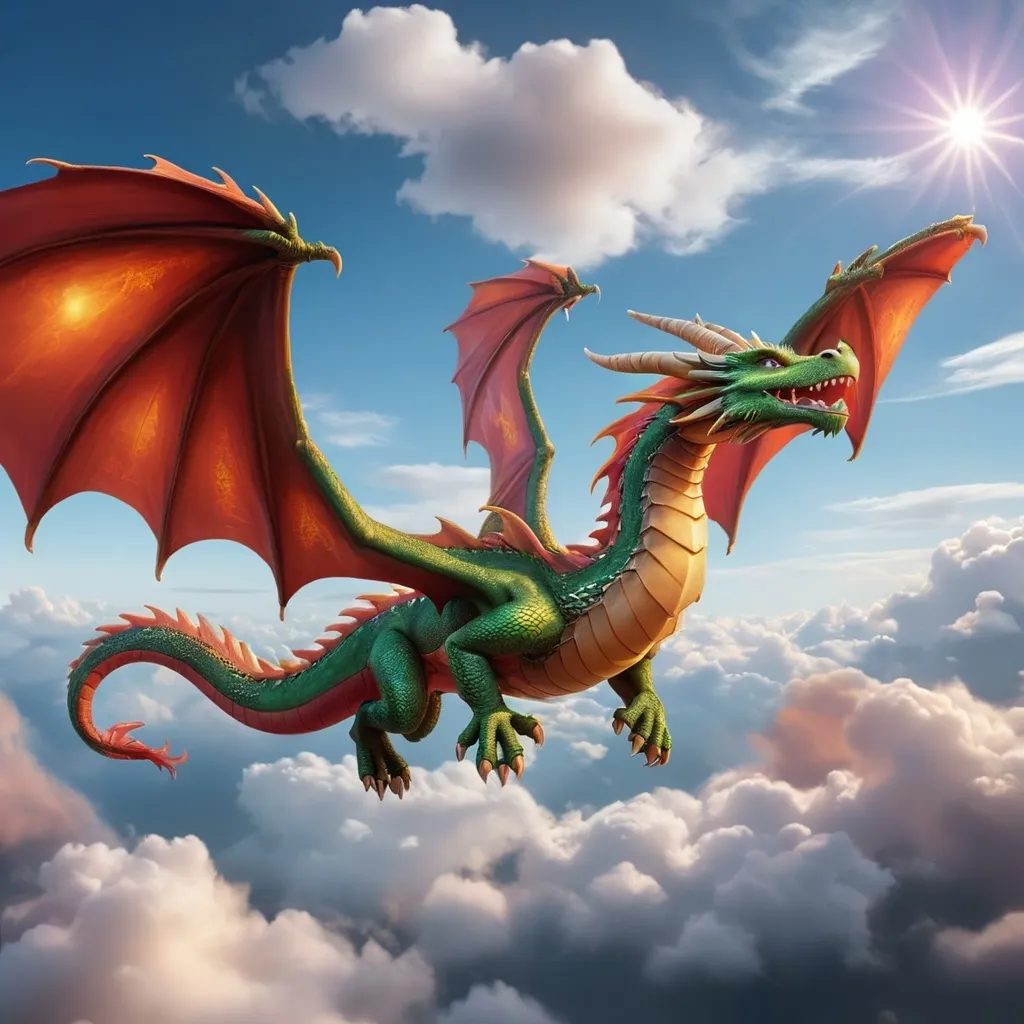 Prompt: a dragon flying in the sky
