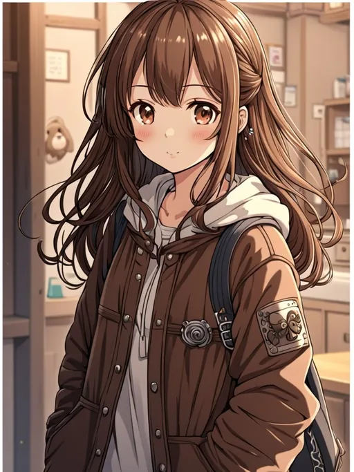Prompt: anime, girl, detailed, brown hair, very detailed,cute