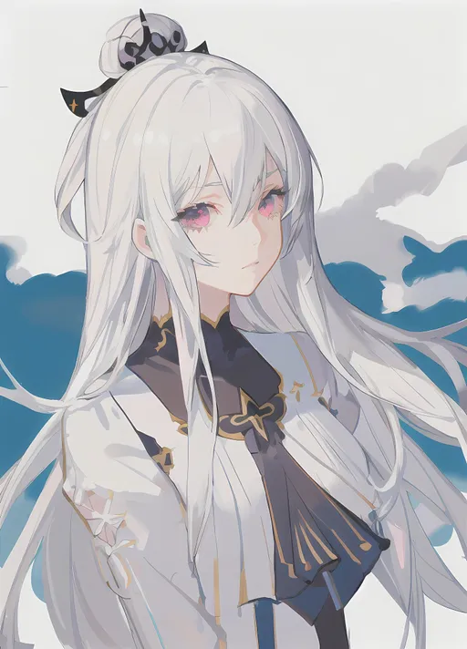 Prompt: anime, girl, detailed, white  hair, very detailed