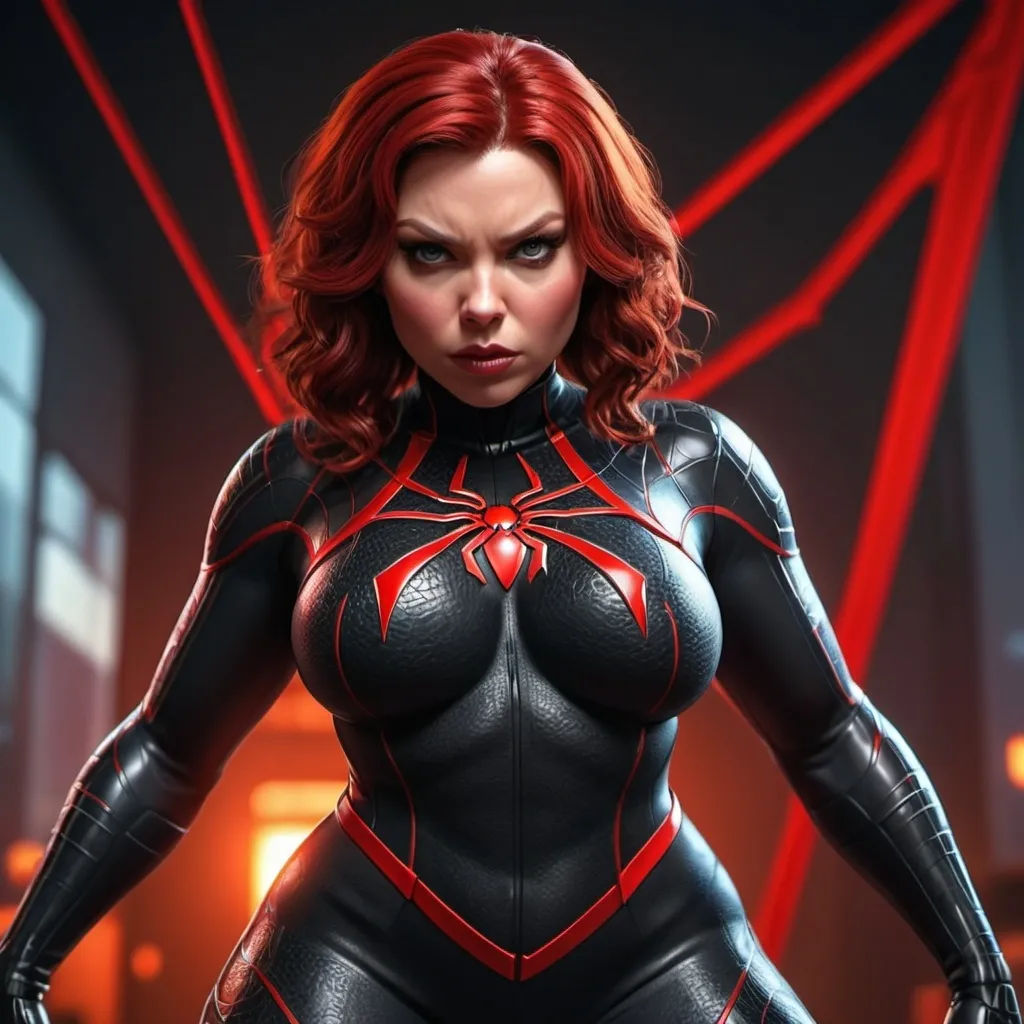 Prompt: Black widow chubby