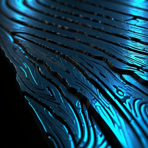 Prompt: Damascus steel wallpaper 4k neon blue BRIGHTER