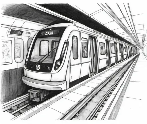 Prompt: necesito un metro tipo dibujo a lápiz que se vea de barrio