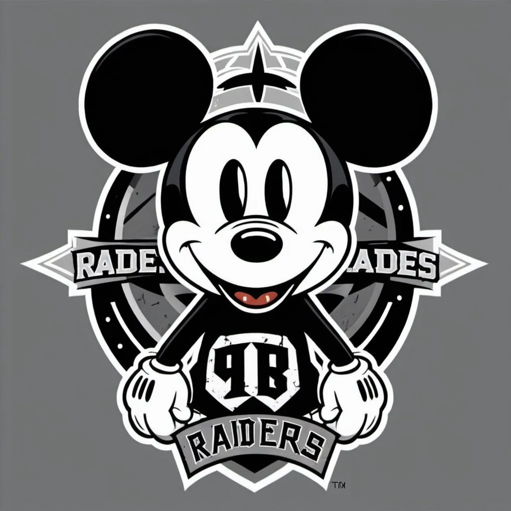 Prompt: Mickey Mouse Raiders logo