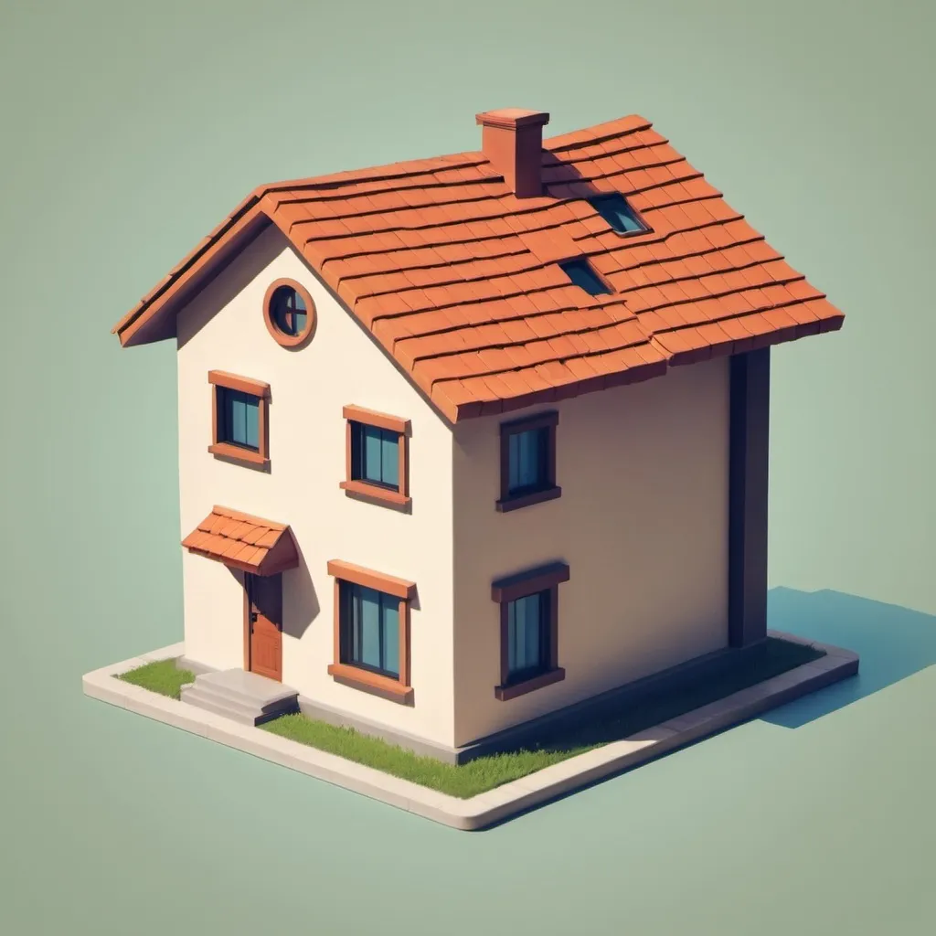 Prompt: House icon for a map
2d