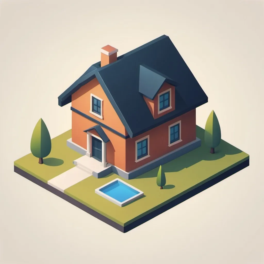 Prompt: House icon for a map
2d