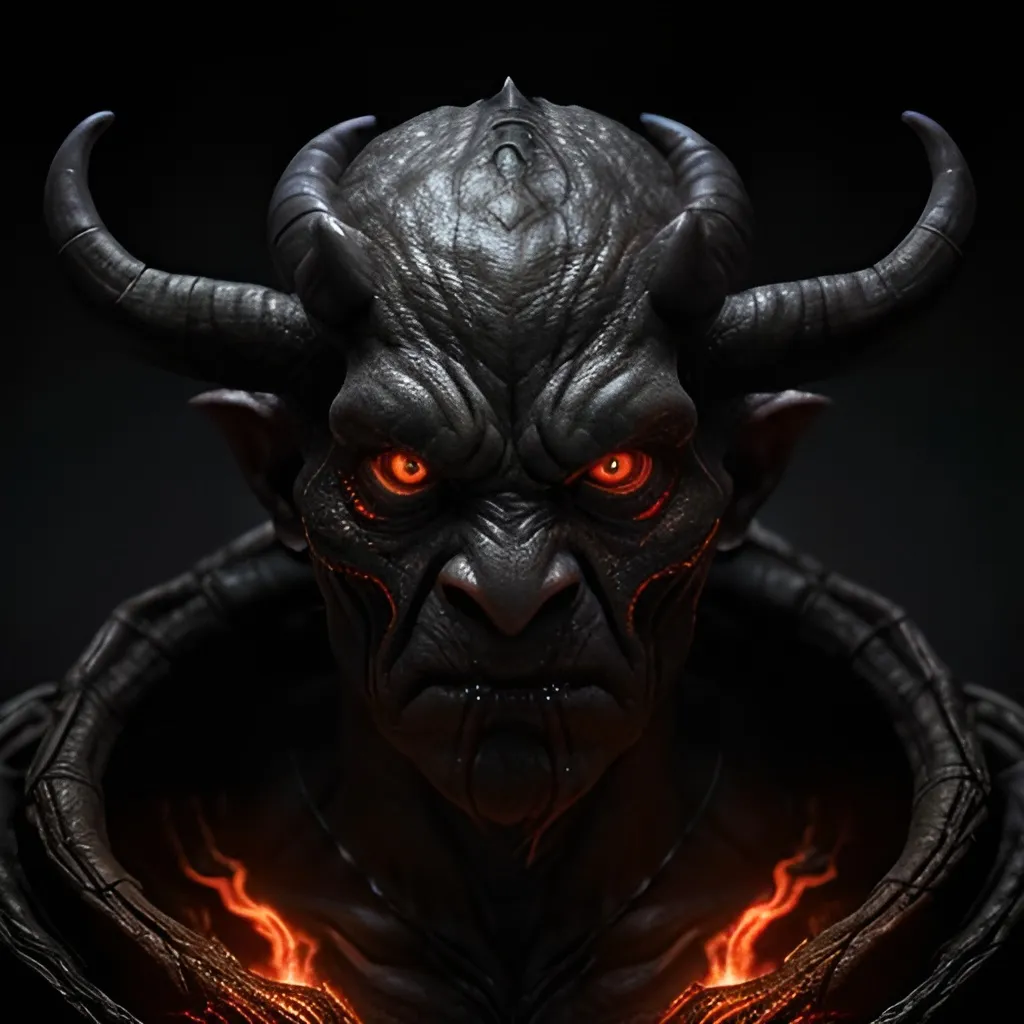 Prompt: Demonic balrog, photorealistic, hyper detailed, cinematic, demonic, glowing eyes,octane render, 4K,white background,portrait,dark,long nose