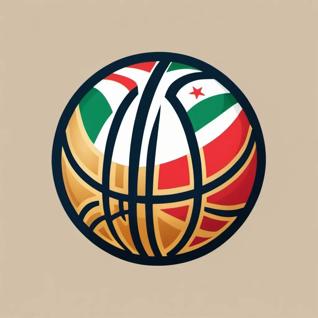 Prompt: Basketball Ball logo inspired by Iraq
