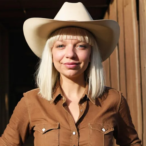 Prompt: Sia Furler as a cowgirl
