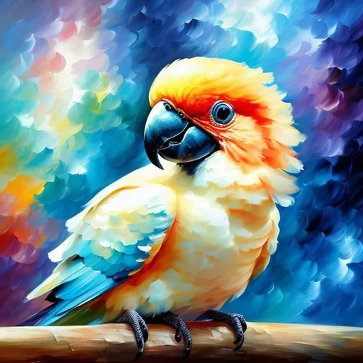 Prompt: Splendid portrait of A baby rosy cockatoo l! :: breathtaking cover art by Leonid Afremov, Brian Kesinger, Alena Aenami, Erin Hanson, Jean Baptiste Monge, insanely detailed, triadic color