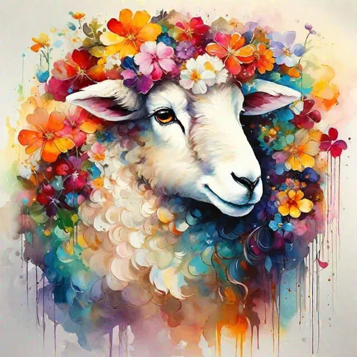 Prompt: Splendid portrait of A sheep breeding l! :: breathtaking cover art by Leonid Afremov, Brian Kesinger, Alena Aenami, Erin Hanson, Jean Baptiste Monge, insanely detailed, triadic color + flower